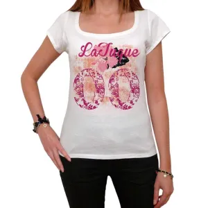 00, LaTuque, City With Number, Women's Short Sleeve Round White T-shirt 00008