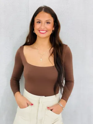 Buttery Soft Bodysuit-Coffee Bean