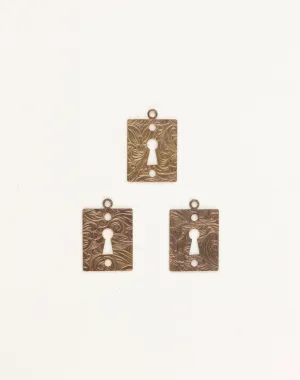 Embossed Keyhole, 20x14mm, (2pcs)